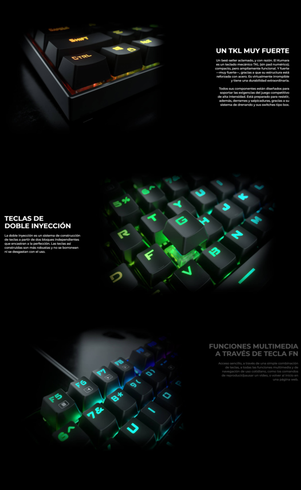Teclado Redragon Kumara 2 Black Rainbow